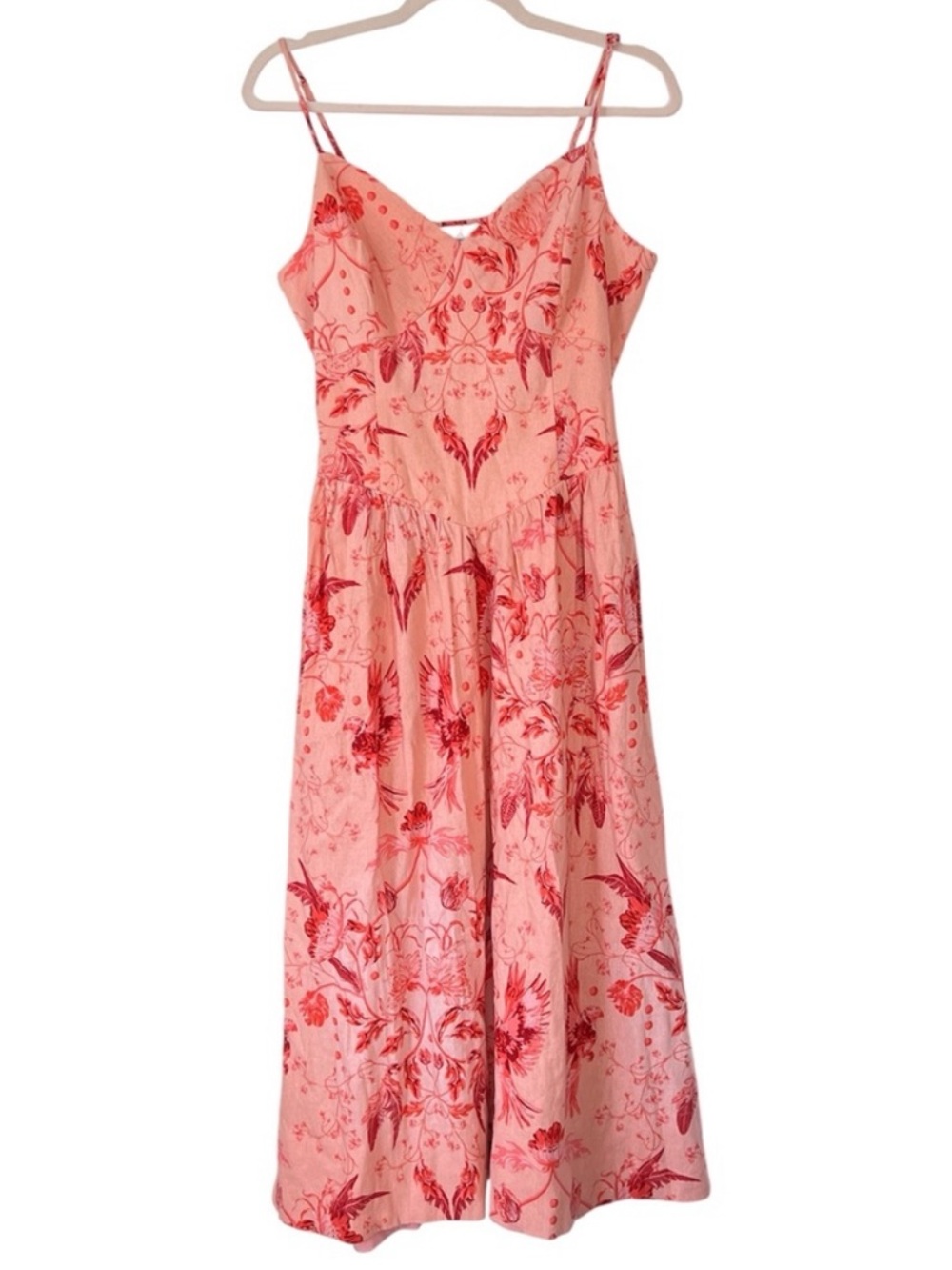 House of Harlow 1960 Peach floral Midi Dress, Medium, original retail 255.00